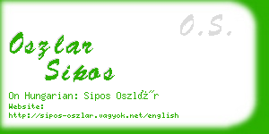 oszlar sipos business card